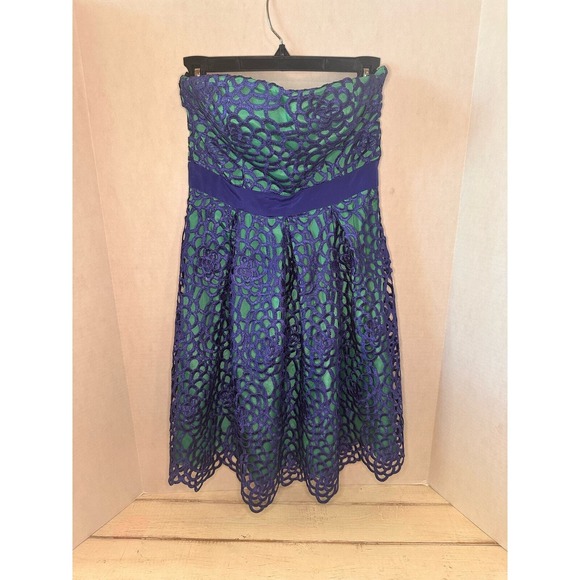 Minuet Petite Strapless Cocktail 'Keep It‎ Reef' Dress Size Small Modcloth Hoco - Picture 1 of 7